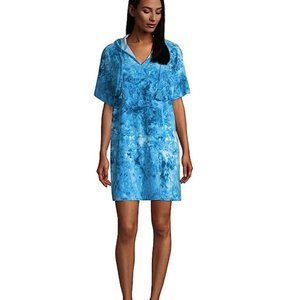 NWT Lands End Women Terry V-Neck Hoodie Coverup Dress Sz Petite Small $100 CC320